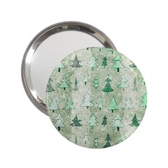 Green Christmas Trees, Cute, Doodle 2 25  Handbag Mirrors