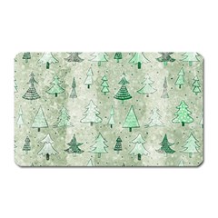 Green Christmas Trees, Cute, Doodle Magnet (rectangular)