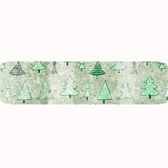 Green Christmas Trees, Cute, Doodle Large Bar Mat