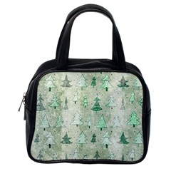 Green Christmas Trees, Cute, Doodle Classic Handbag (one Side)