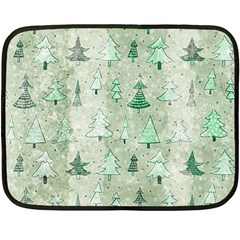 Green Christmas Trees, Cute, Doodle Fleece Blanket (mini)