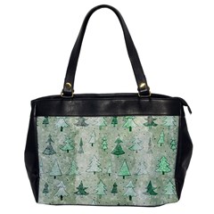 Green Christmas Trees, Cute, Doodle Oversize Office Handbag