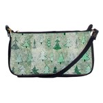 Green Christmas Trees, Cute, Doodle Shoulder Clutch Bag Front