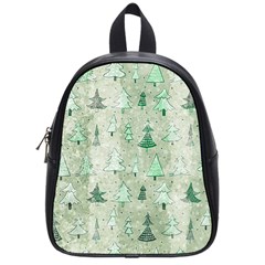 Green Christmas Trees, Cute, Doodle School Bag (small)