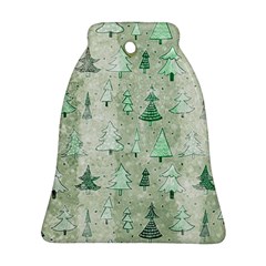 Green Christmas Trees, Cute, Doodle Ornament (bell)