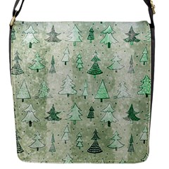 Green Christmas Trees, Cute, Doodle Flap Closure Messenger Bag (s)