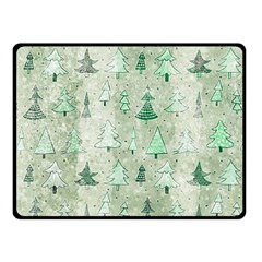 Green Christmas Trees, Cute, Doodle Two Sides Fleece Blanket (small)