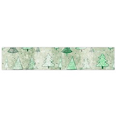 Green Christmas Trees, Cute, Doodle Small Premium Plush Fleece Scarf