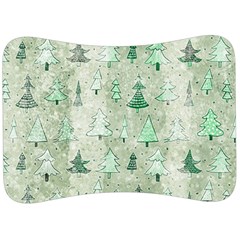 Green Christmas Trees, Cute, Doodle Velour Seat Head Rest Cushion