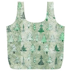 Green Christmas Trees, Cute, Doodle Full Print Recycle Bag (xxxl)