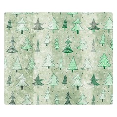 Green Christmas Trees, Cute, Doodle Premium Plush Fleece Blanket (small)