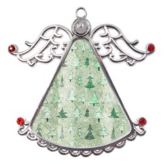 Green Christmas Trees, Cute, Doodle Metal Angel With Crystal Ornament by kyorashop23