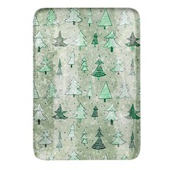 Green Christmas Trees, Cute, Doodle Rectangular Glass Fridge Magnet (4 Pack) by kyorashop23