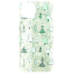 Green Christmas Trees, Cute, Doodle Iphone 15 Pro Black Uv Print Pc Hardshell Case by kyorashop23