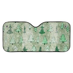 Green Christmas Trees, Cute, Doodle Car Windshield Sunshade by kyorashop23