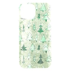 Green Christmas Trees, Cute, Doodle Iphone 15 Black Uv Print Pc Hardshell Case by kyorashop23