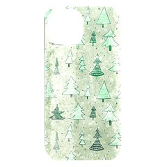 Green Christmas Trees, Cute, Doodle Iphone 15 Plus Black Uv Print Pc Hardshell Case by kyorashop23