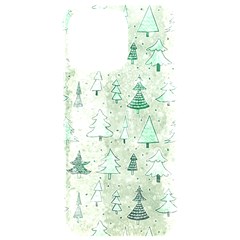 Green Christmas Trees, Cute, Doodle Iphone 15 Pro Max Black Uv Print Pc Hardshell Case by kyorashop23