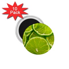 Lime Slices Close Up, Fresh, Fruit, Green Lemon 1 75  Magnets (10 Pack) 