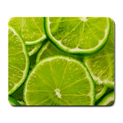 Lime Slices Close Up, Fresh, Fruit, Green Lemon Large Mousepad