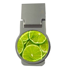 Lime Slices Close Up, Fresh, Fruit, Green Lemon Money Clips (round)  by kyorashop23