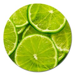 Lime Slices Close Up, Fresh, Fruit, Green Lemon Magnet 5  (round)