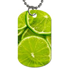 Lime Slices Close Up, Fresh, Fruit, Green Lemon Dog Tag (one Side)