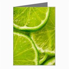 Lime Slices Close Up, Fresh, Fruit, Green Lemon Greeting Card by kyorashop23