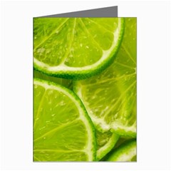 Lime Slices Close Up, Fresh, Fruit, Green Lemon Greeting Cards (pkg Of 8) by kyorashop23