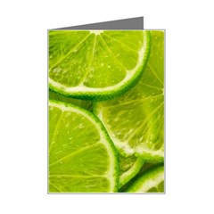 Lime Slices Close Up, Fresh, Fruit, Green Lemon Mini Greeting Card by kyorashop23