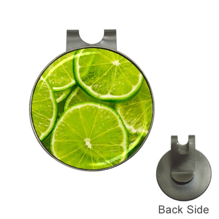 Lime Slices Close Up, Fresh, Fruit, Green Lemon Hat Clips with Golf Markers