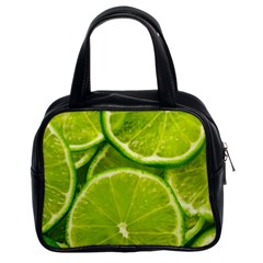 Lime Slices Close Up, Fresh, Fruit, Green Lemon Classic Handbag (two Sides)