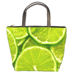 Lime Slices Close Up, Fresh, Fruit, Green Lemon Bucket Bag