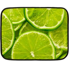 Lime Slices Close Up, Fresh, Fruit, Green Lemon Fleece Blanket (mini)