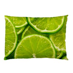 Lime Slices Close Up, Fresh, Fruit, Green Lemon Pillow Case