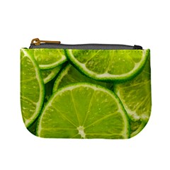 Lime Slices Close Up, Fresh, Fruit, Green Lemon Mini Coin Purse