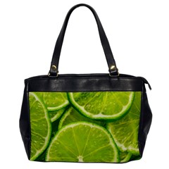 Lime Slices Close Up, Fresh, Fruit, Green Lemon Oversize Office Handbag