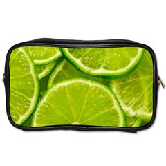 Lime Slices Close Up, Fresh, Fruit, Green Lemon Toiletries Bag (one Side)