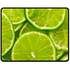 Lime Slices Close Up, Fresh, Fruit, Green Lemon Fleece Blanket (medium)