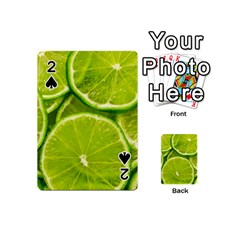 Lime Slices Close Up, Fresh, Fruit, Green Lemon Playing Cards 54 Designs (mini)