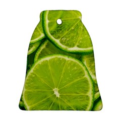 Lime Slices Close Up, Fresh, Fruit, Green Lemon Bell Ornament (two Sides)