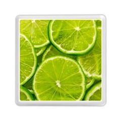 Lime Slices Close Up, Fresh, Fruit, Green Lemon Memory Card Reader (square)