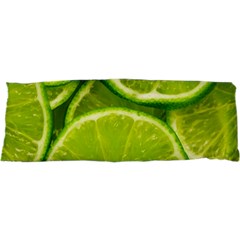 Lime Slices Close Up, Fresh, Fruit, Green Lemon 17 x47  Body Pillow Case Dakimakura (two Sides) by kyorashop23