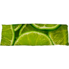 Lime Slices Close Up, Fresh, Fruit, Green Lemon 21 x63  Body Pillow Case Dakimakura (two Sides) by kyorashop23