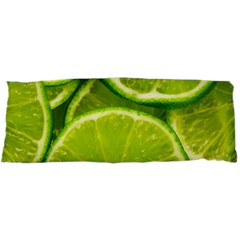 Lime Slices Close Up, Fresh, Fruit, Green Lemon 15 x40  Body Pillow Case Dakimakura (two Sides)