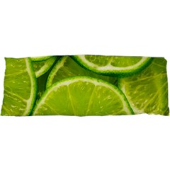 Lime Slices Close Up, Fresh, Fruit, Green Lemon 25 x67  Body Pillow Case Dakimakura (two Sides) by kyorashop23