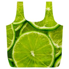 Lime Slices Close Up, Fresh, Fruit, Green Lemon Full Print Recycle Bag (xl)