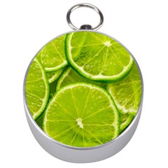 Lime Slices Close Up, Fresh, Fruit, Green Lemon Silver Compasses