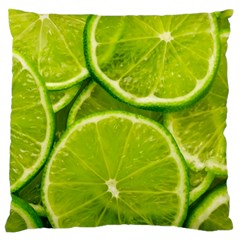 Lime Slices Close Up, Fresh, Fruit, Green Lemon Standard Premium Plush Fleece Cushion Case (one Side)