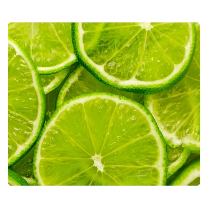 Lime Slices Close Up, Fresh, Fruit, Green Lemon Two Sides Premium Plush Fleece Blanket (Kids Size)